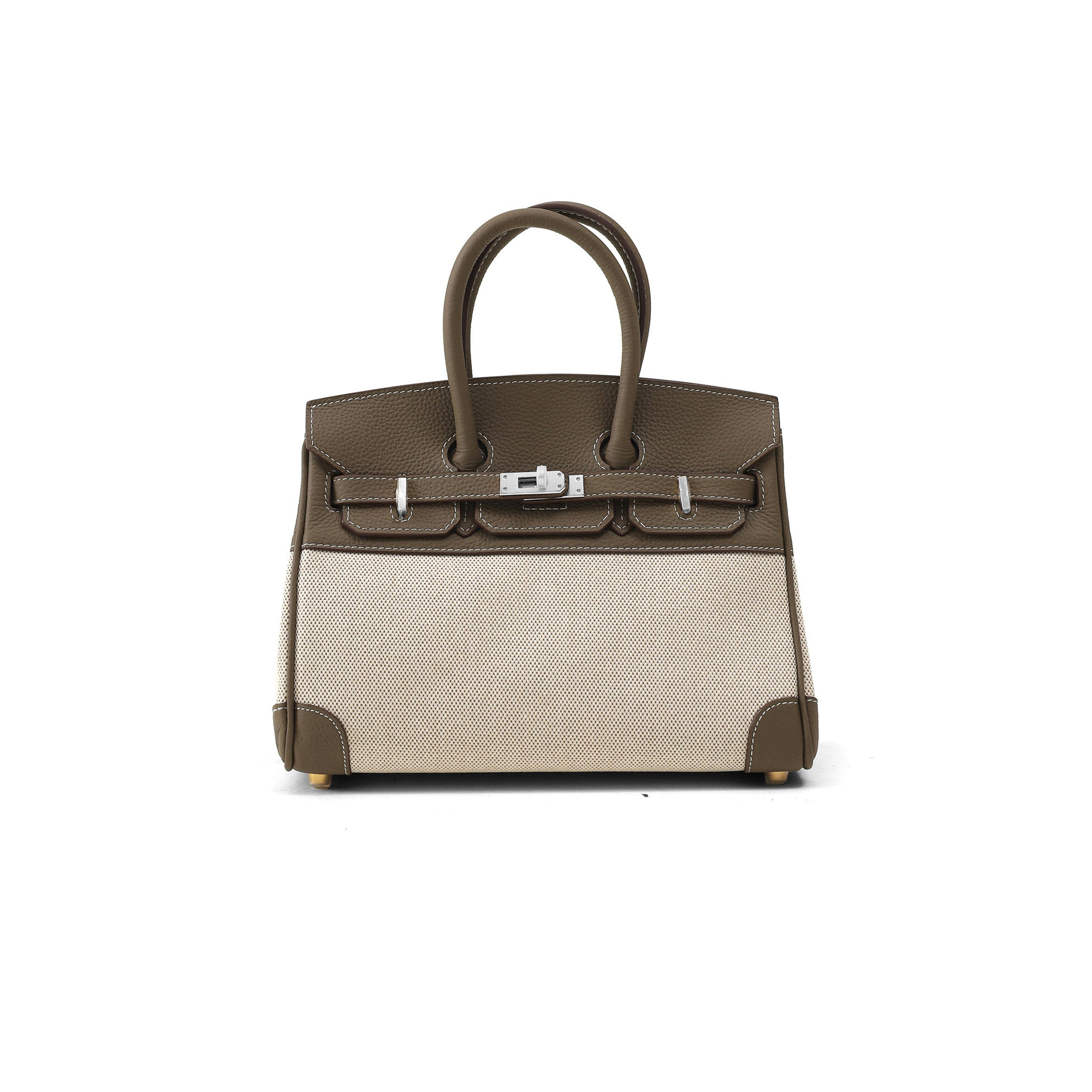 HERMÈS MASTER BIRKIN 30 SWIFT CANVAS ELEPHANT GREY SILVER BUCKLE H082686CKAD (30*23*15cm)